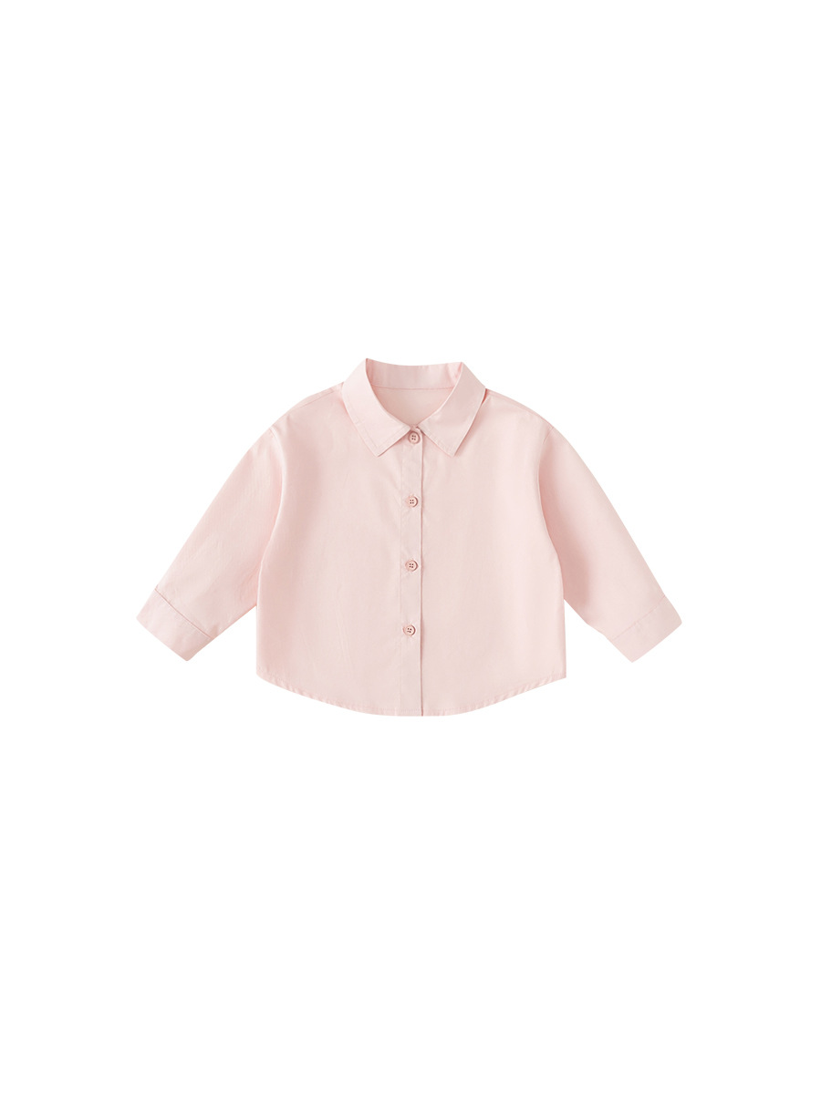 Yubao ropa infantil para niñas camisa de manga larga primavera rosa camisa de niños con solapa camisa interior torre