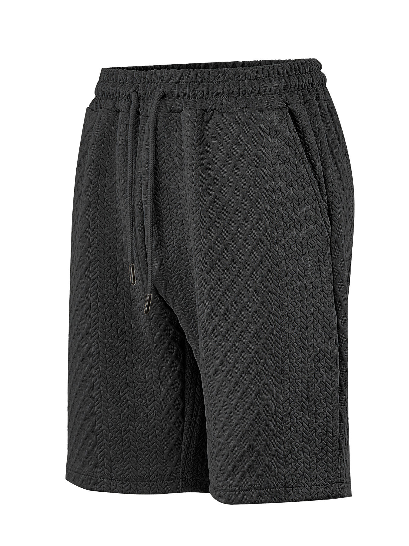 Pantalones cortos casuales de hombre de tela jacquard recta con cordón micro elástico suelto de verano TK de talla grande para hombre transfronterizo europeo y americano