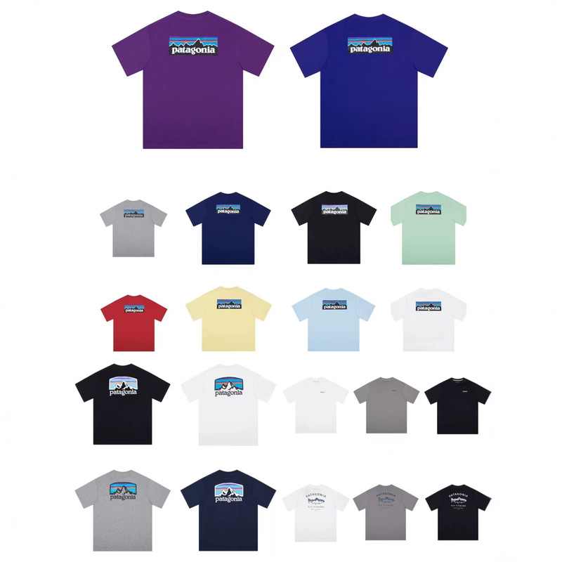 Cross-Border Patagonia Mountain Peak Printed Short-Sleeved Casual Loose Outdoor Round Neck T-Shirt for Men Cross-Border Patagonia Mountain Peak Printed Short-Sleeved Casual Loose Outdoor Round Neck T-Shirt for Men