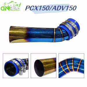 Suitable for Pcx150/Adv150 Motorcycle Modification Accessories Stainless Steel Blue-Burned Air Filter Intake Pipe