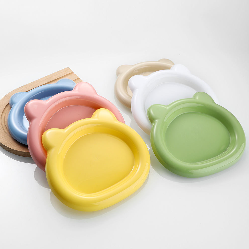 Japanese-Style Ins Creative Plastic Cute Pet Tray High-Value Thickened Snack Tray Pet Feeding Treat Plate