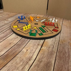 Fast Track Game快車道棋盤遊戲木製飛行棋木質派對聚會遊戲道具