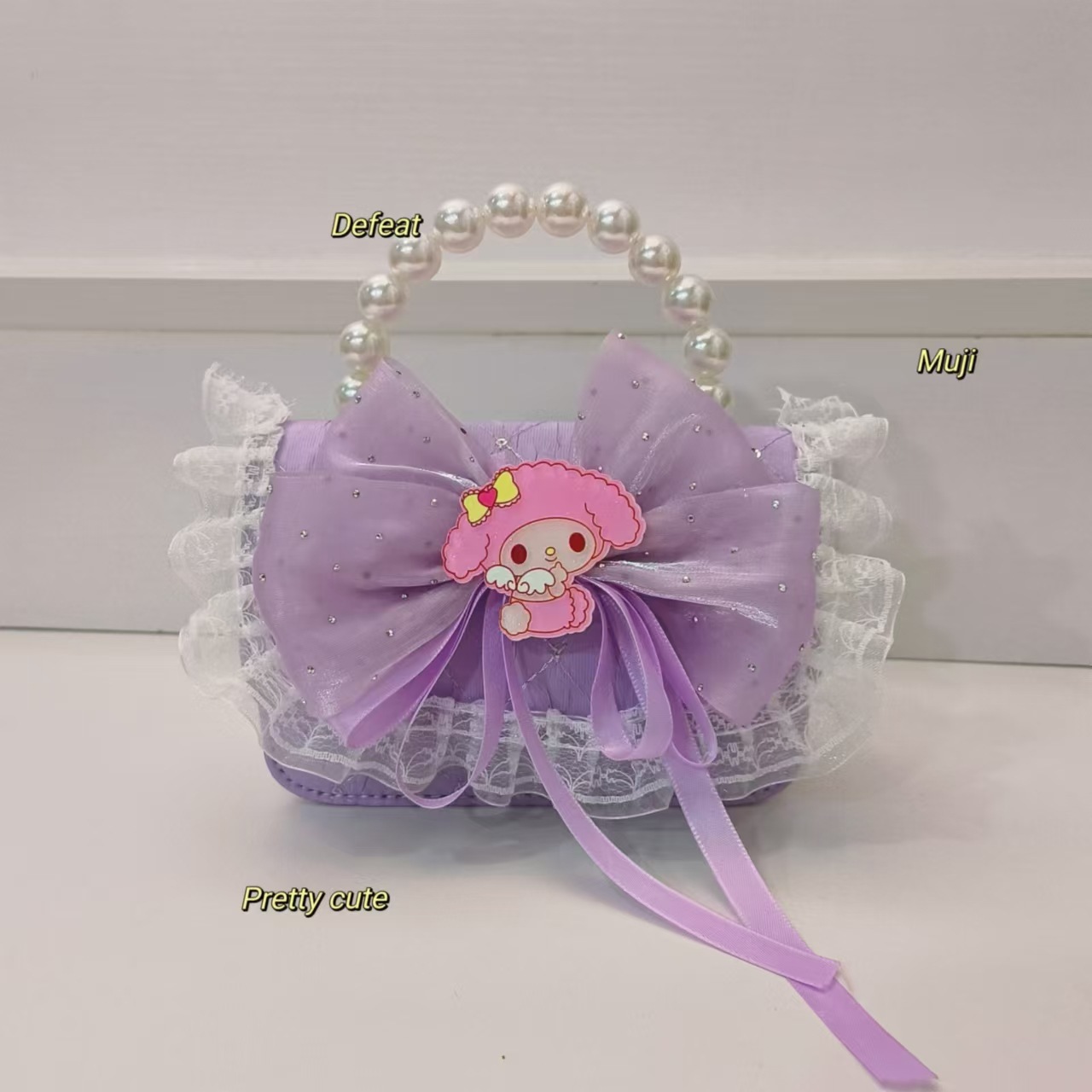 Melody bolso de perlas bolso de mochila accesorios bolso pequeño bolso de cadena bolso de arco encaje bolso de cadena para niños moda
