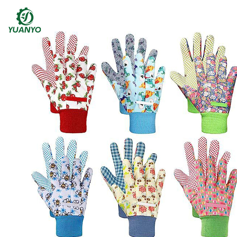 儿童园艺手套儿童庭院工作手套柔软安全防滑庭院户外工作园林手套