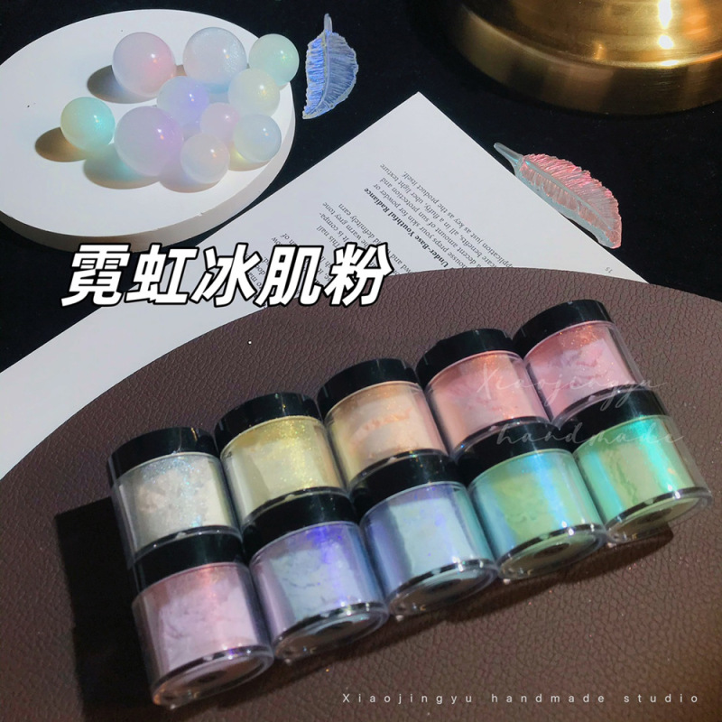 10-Color Aurora Neon Ice Powder Bottle Sparkling Multi-Functional Nail Fine Powder Wearable Nail DIY Magic Mirror Powder Wholesale