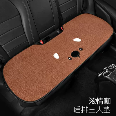 Seat cushion, seat cover with a High-End Feel, Summer Linen - intense-love-coffee-three-dimensional-koala-three-person-cushion-in-the-back-row