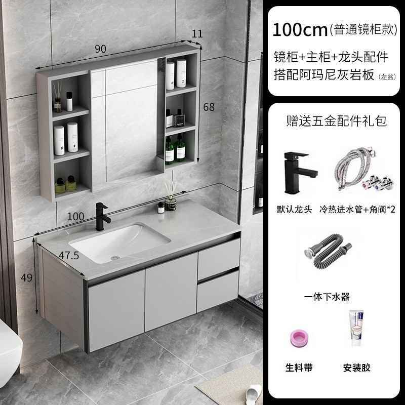 100 tablero de piedra caliza (cajón) + tablero de piedra blanca intercambiable de espejo común