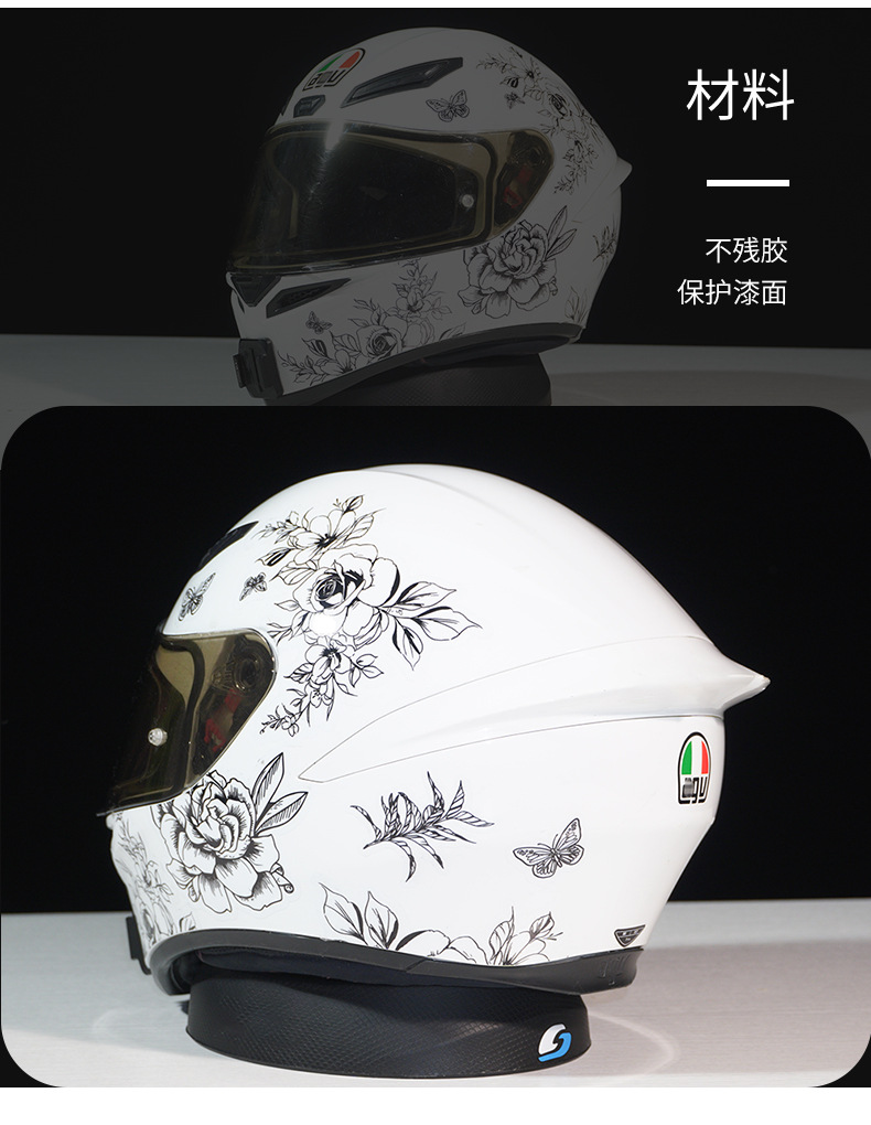 Motorcycle Helmet Stickers Universal Modified Full Helmet Decals