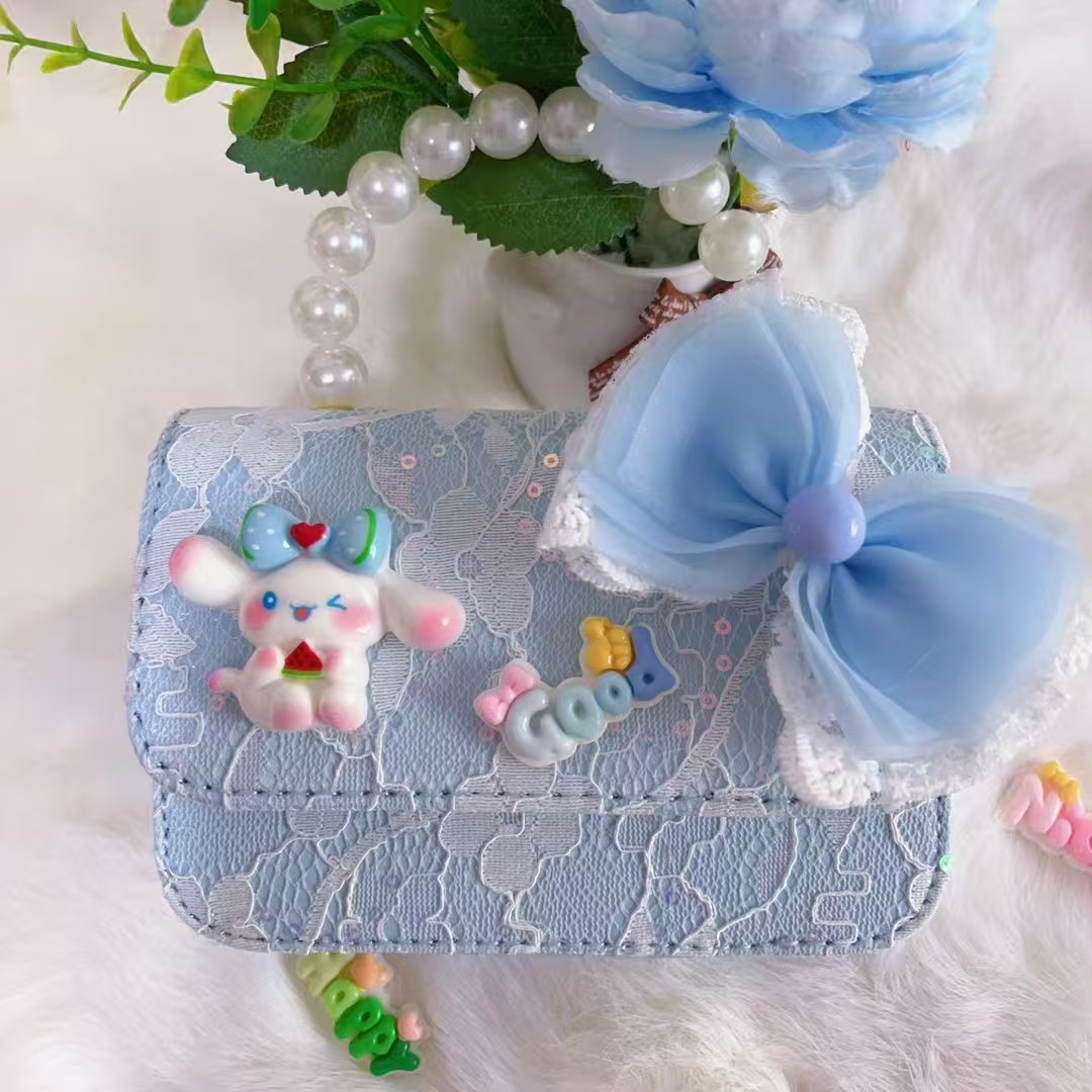 Bolso de mano de perlas bolso de princesa arco bolso de hombro de Año Nuevo bolso de cadena bolso de niños de viento fragante