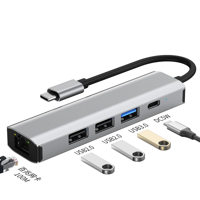 クロスボーダーusb3.0ハブrj45ネットワークカード拡張ドックtypecノートパソコン変換器五合一hub|undefined