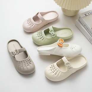 Summer Women's Hole Hollow Women's Shoes White Sandals Flat Beach Shoes Comfortable Outfit Lightweight Mother Shoes