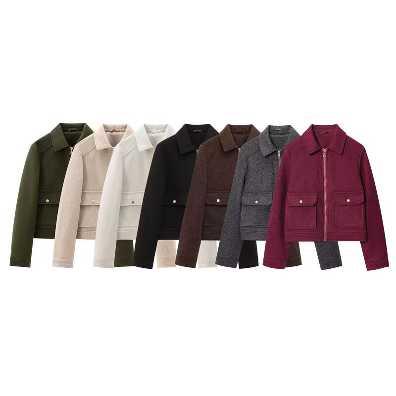 Foreign Trade 2025 New Autum Jacket Women's Transparent Organza Bomber Jacket Zipper Decoration Simple 3046287