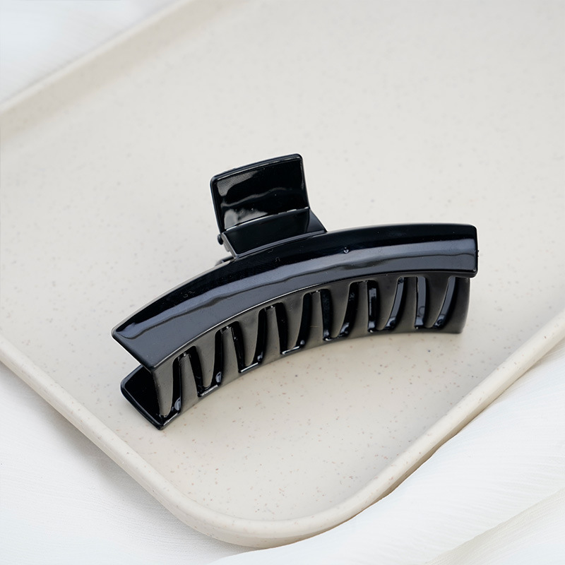 Pequeño clip de PC negro, clip de pelo sensorial de alto nivel, superficie brillante, menos clip de pelo de cola de caballo, material artesanal DIY
