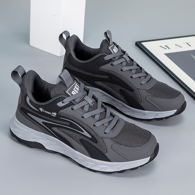 Zapatos para hombres de mediana edad, zapatos de primavera y otoño, zapatos de tela de papá, zapatos de deporte transpirables, zapatos casuales