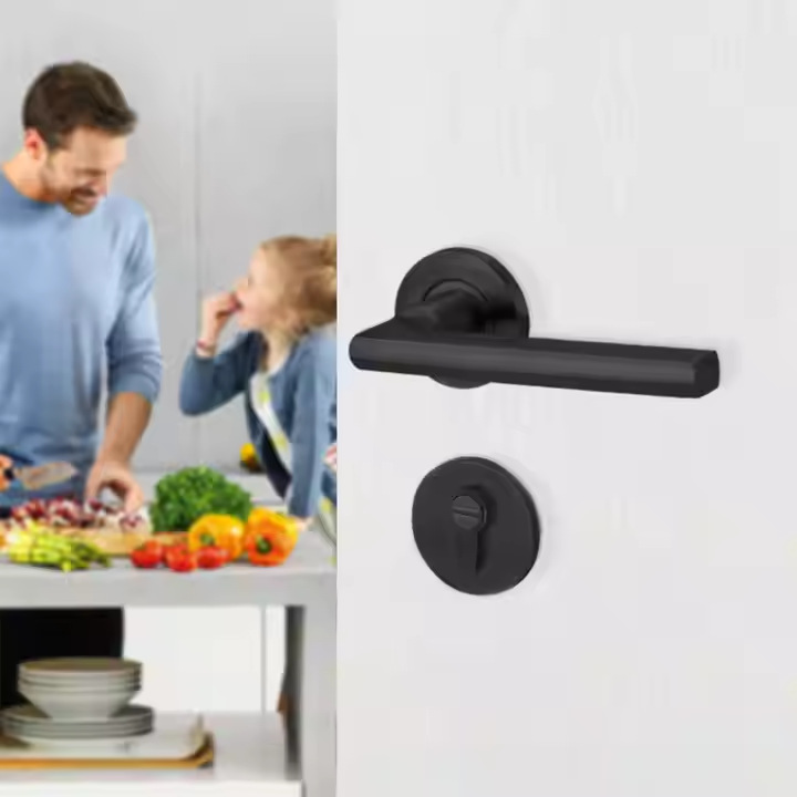 304 puertas de acero inoxidable dibujadas general conjunto completo de manijas de cerradura multicolor personalizado imitación de manijas de puerta de ángulo recto