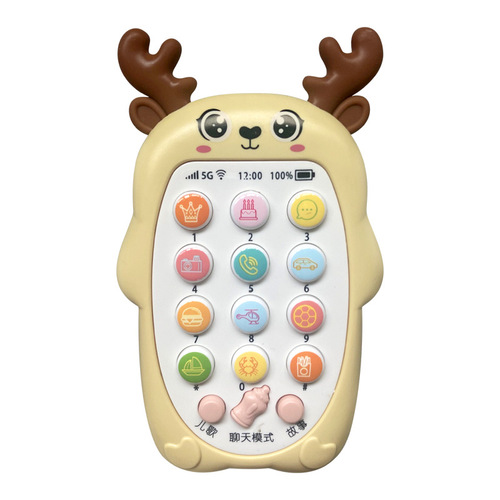 Baby can chew teether toys, mobile phone story machine, baby simulation phone, deer early education mother and baby store gifts