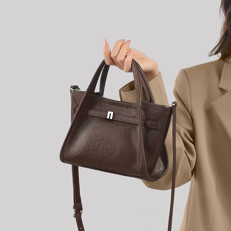 Túi bucket nữ da mềm đeo chéo dung tích lớn kiểu mới mùa hè — màu cà phê, đen, màu trắng ngà