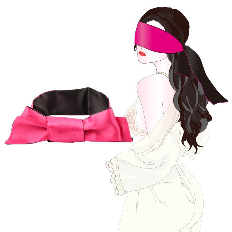 Deep Blue Satin Eye Mask with 150 cm Binding Hand Strap for Intimate Play — detail image 17