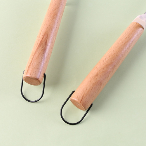 New Nordic silicone kitchenware hanging ring wooden handle kitchenware high temperature resistant non-stick pot kitchen special silicone spatula and spoon