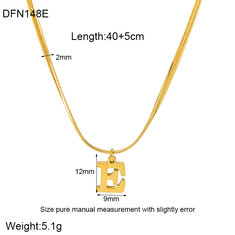 304 Stainless Steel 18K Gold Plated Simple Style Polishing Letter Pendant Necklace display picture 7