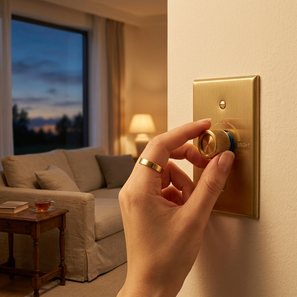 Controlador de luz LED con regulador de intensidad giratorio, certificado UL, 120V, estándar europeo y americano, para tiras de luz y lámparas de escritorio.