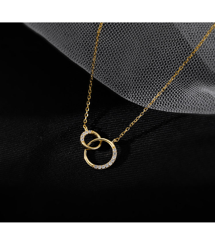 Collar círculo estilo sol con diamantes cadena clavícula mujer_voghion.com