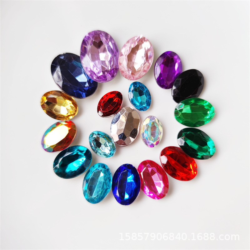 Wholesale Pointed Bottom Oval Acrylic Drill Imitation Crystal Pointed Egg Acrylic Drill Pigeon Egg DIY Plated Bottom Nail Drill Wholesale Pointed Bottom Oval Acrylic Drill Imitation Crystal Pointed Egg Acrylic Drill Pigeon Egg DIY Plated Bottom Nail Drill