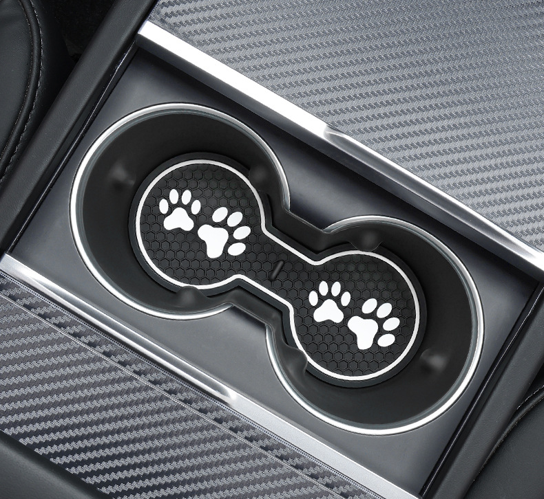 Applicable to Tesla Model3/Y/S Silicone Cup Mat Central Control Cup Holder Anti-slip Mat Interior Decoration Protective Equipment