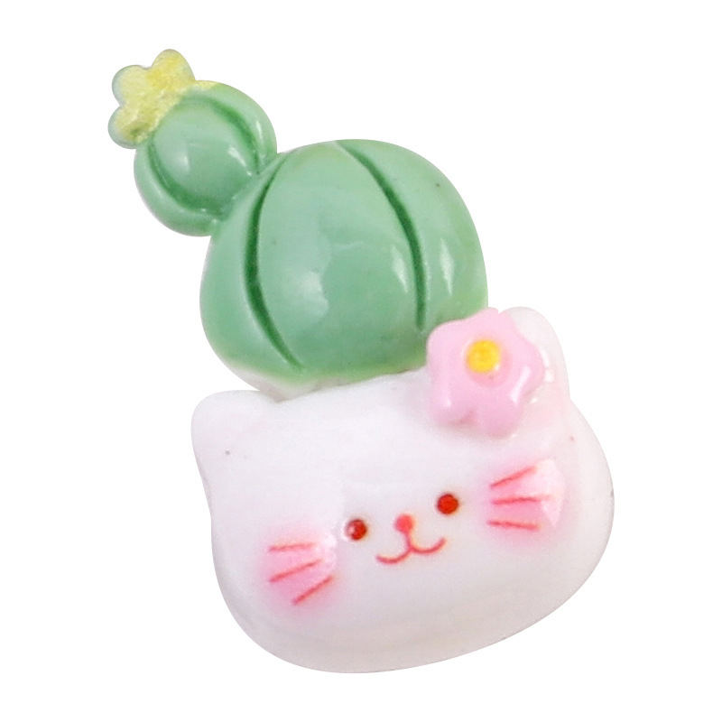 新しいかわいいサボテン植木鉢 diy クリーム接着剤携帯電話ケースヘアピンアクセサリー光沢のあるミニ手作りヘアピンステッカー|undefined