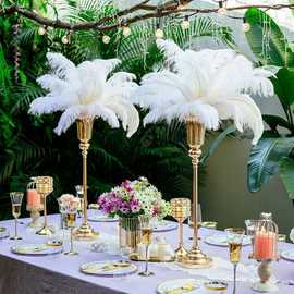 婚庆道具电镀铁艺路引婚礼布置金色花器家居餐桌插花装饰花瓶摆件