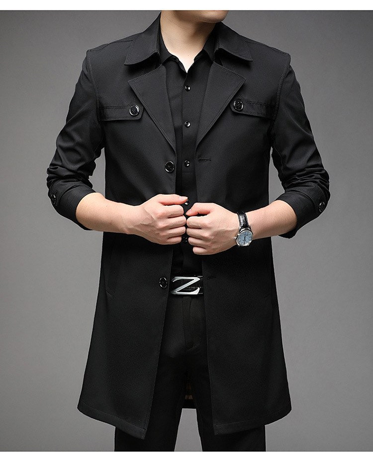 2024 Spring and Autumn New Mid Length Plus Cotton Windbreaker Men's Business Large Warm Coat 6 Colors_voghion.com