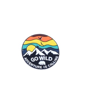European and American Creative Sunset Snow Mountain Bird Brooch Alloy Enamel Denim Badge Outdoor Adventure Brooch