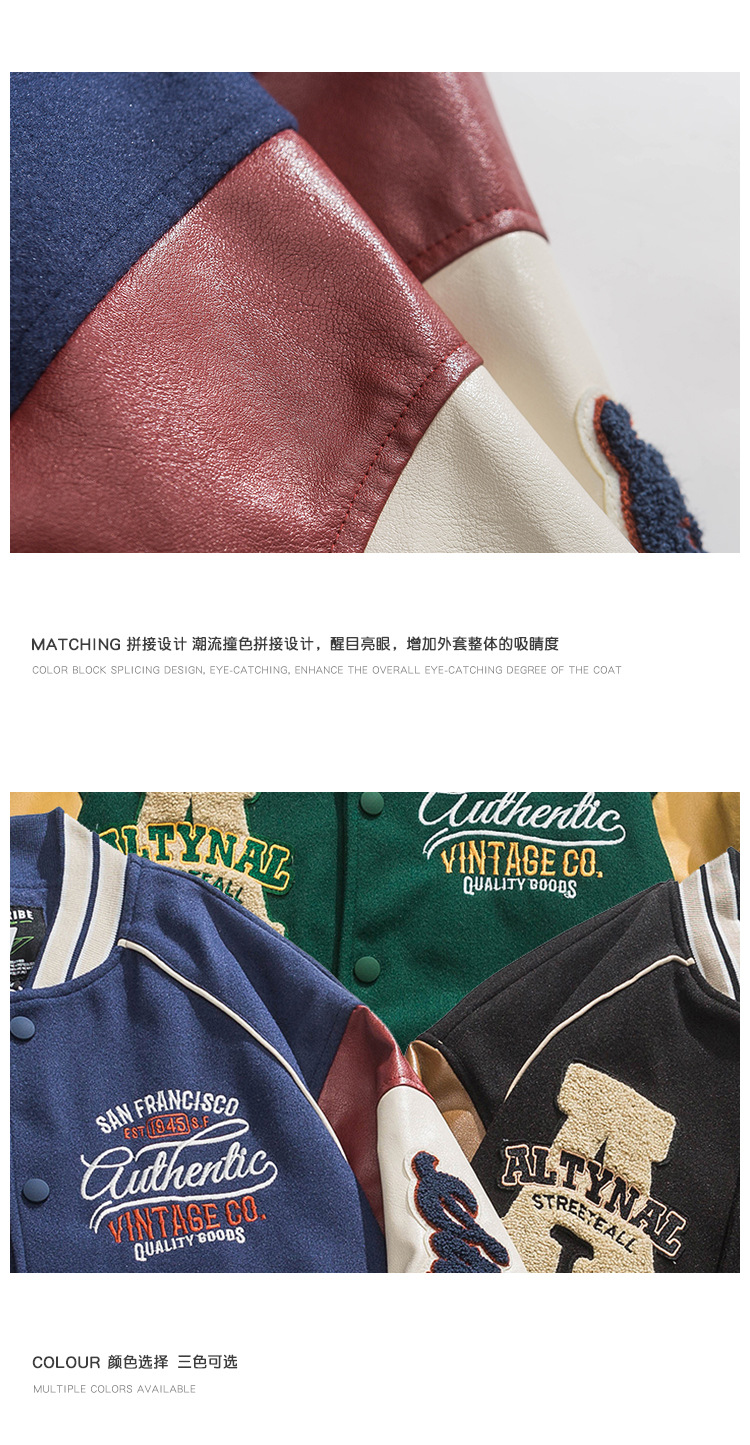 American trendy baseball suit spring and autumn, bf style embroidered jacket for men in street loose_voghion.com