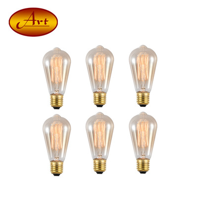 [6 installed ST64 Straight Wire]Retro Tungsten wire Edison bulb 110V/220V/25W/40W/60W