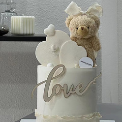 Instagram-famous, minimalist wooden "Love" cake topper for party dessert tables—perfect for Valentine's Day on May 20th!