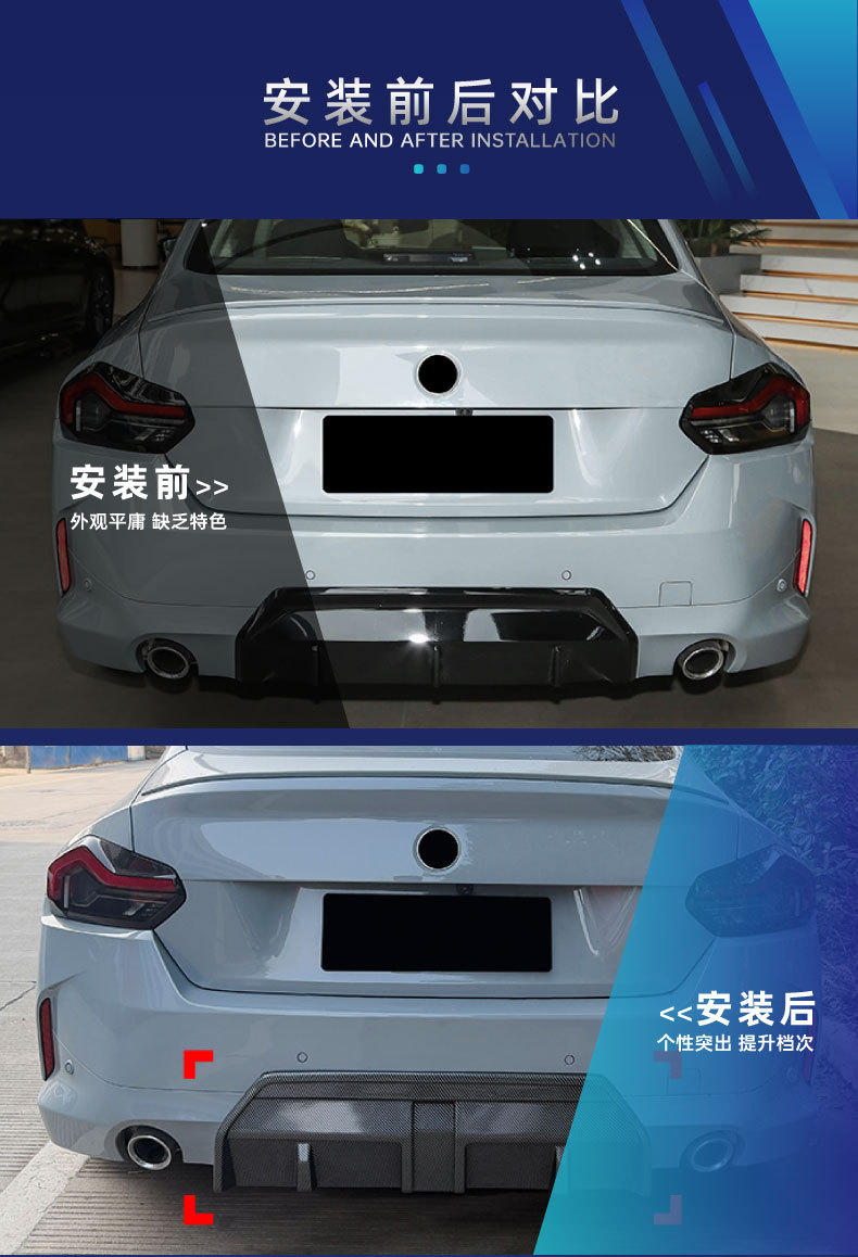 Suitable for Bmw 2 Series Coupe G42 m Sport 2022+ Mp Model Rear Lip Spoiler Modification