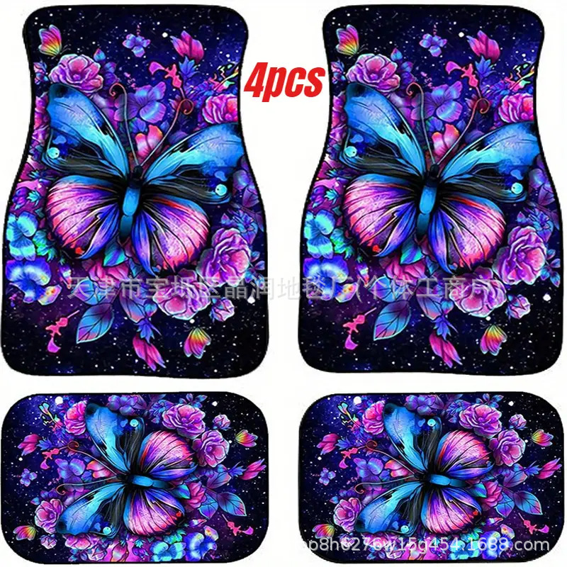 Temu Can Deliver Car Universal Four-Piece Set of Floor Mats for Main and Passenger Seats, Stain-Resistant, Wear-Resistant and Dust-Proof Floor Mats, Cab Mats