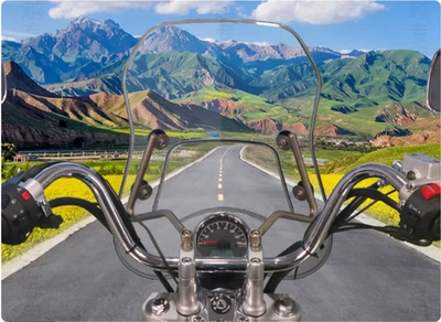 Rear Rack Gz150E Trunk: Motorcycle tail - transparent-color-b1-windshield-mounting-bracket