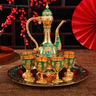 Small size pumpkin creative liquor suit wine set suit European high-end gift hotel wine pot teapot white wine glass