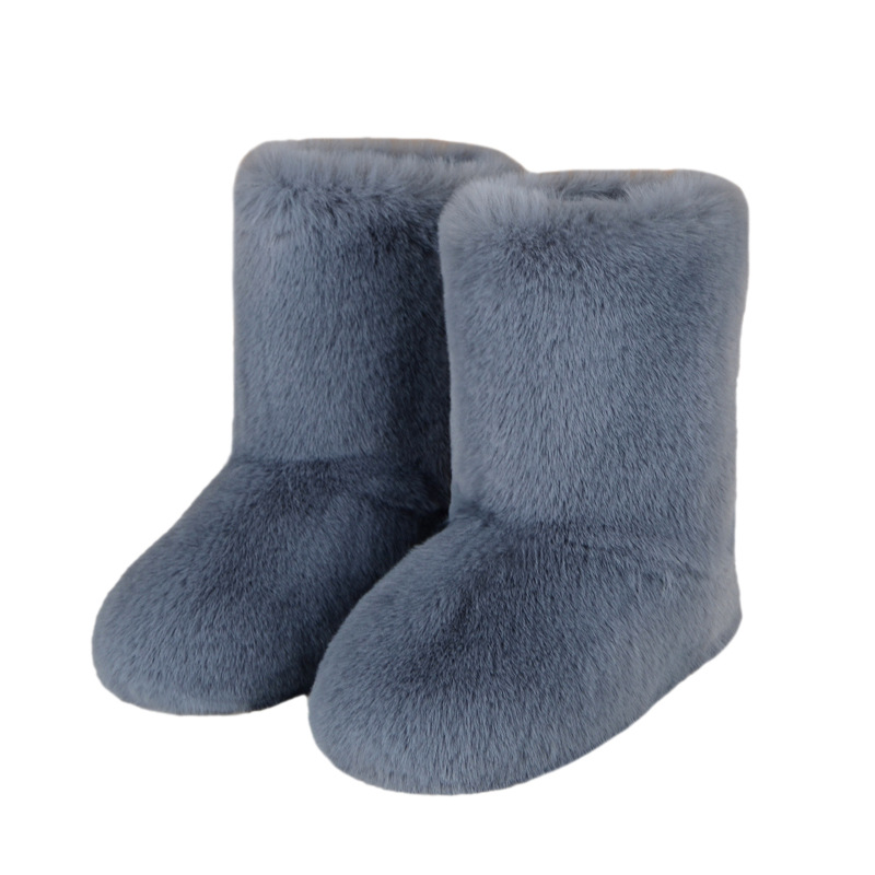 Europa y América nuevas botas de piel de invierno de alta superior casual botas de nieve de piel de conejo de imitación integrado botas de piel caliente