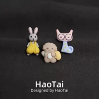 Очки Котенок Кролик Мультфильм Маленькое Животное Брошь Значок Лето С Коротким Рукавом Одежда Сумка Украшение