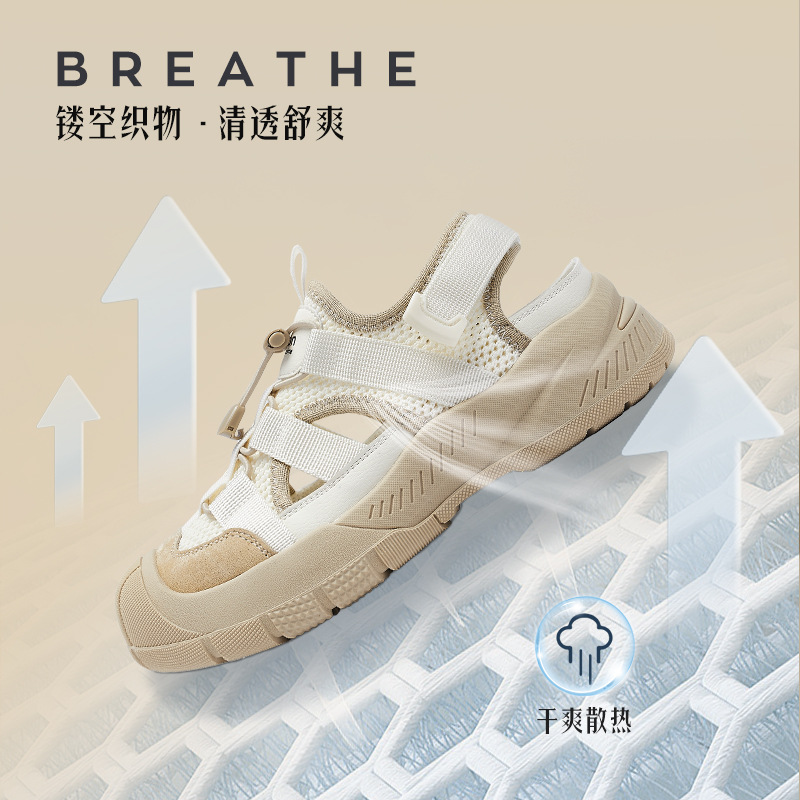 Sandalias deportivas Augu Shiden para mujer, novedad primavera 2026, zapatos de senderismo huecos estilo dad para mujer, calzado casual de exterior para agua.