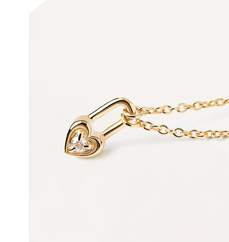 Sterling Silber Einfacher Stil Herzform Schlüssel Sperren Überzug Inlay Zirkon Halskette Mit Anhänger display picture 8