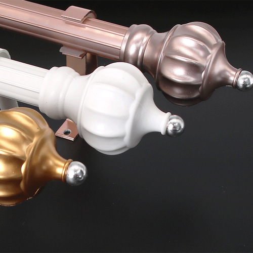 Thickened aluminum alloy curtain rod Roman rod rose gold ivory white gold single rod double rod curtain rod factory direct sale