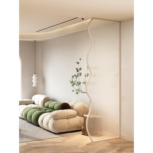 Cream style Changhong art glass partition living room porch shelter simple modern bathroom shower iron partition