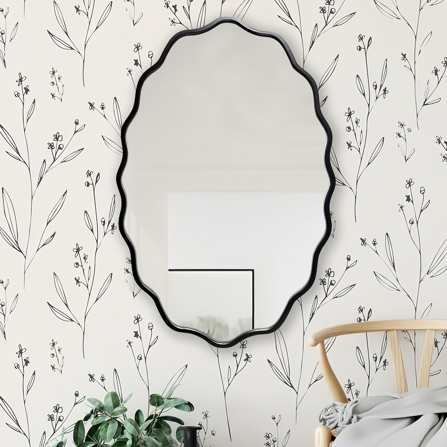 Espejo Decorativo de Pared de Madera Colgante para Baño y Sala de Estar image 6