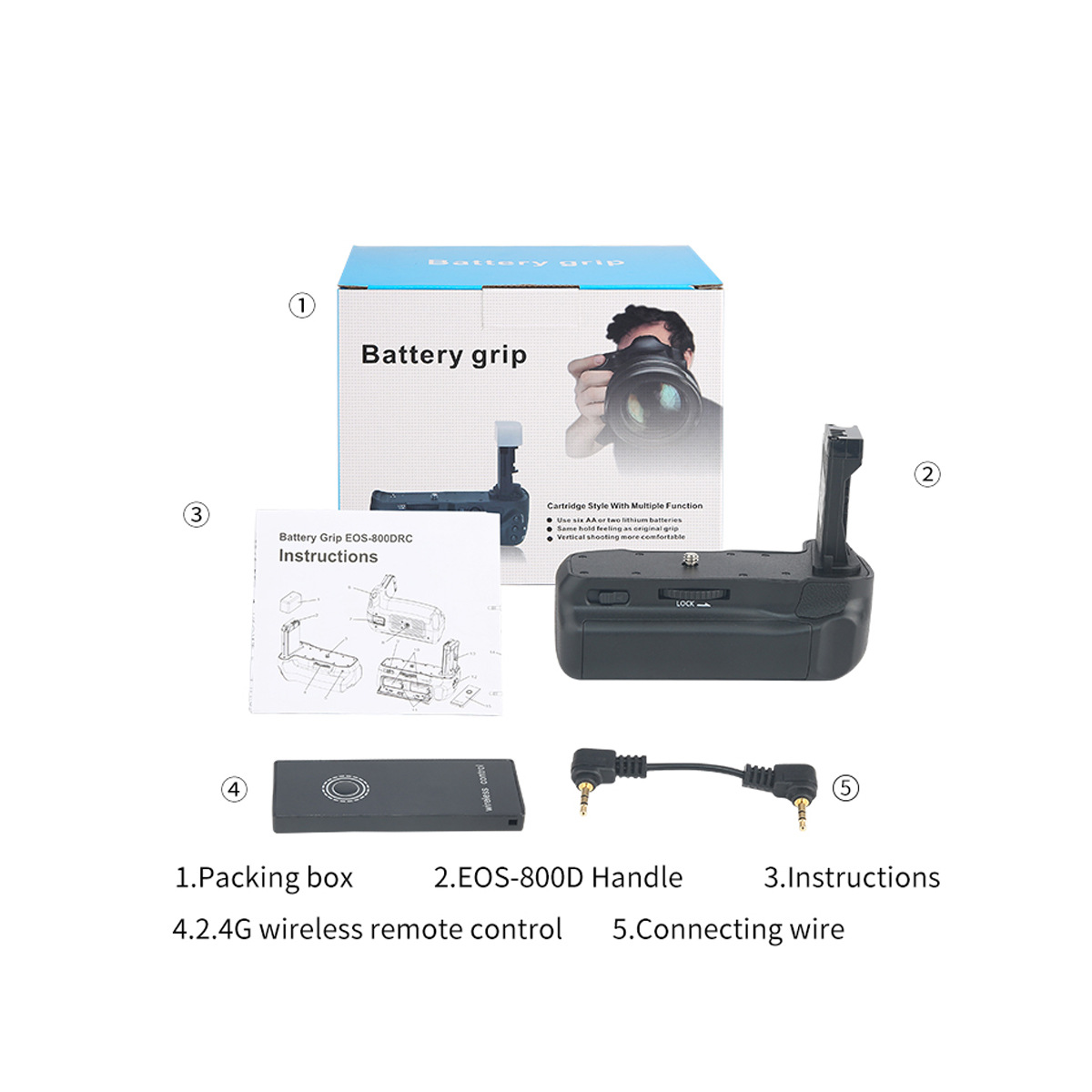 SLR mango 800D adecuado para Canon 800d T7i X9i 77D 9000D SLR Cámara caja de batería