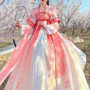 齐胸襦裙梦超仙飘逸原创日常唐制中国风仙气飞花汉服女-阿里巴巴
