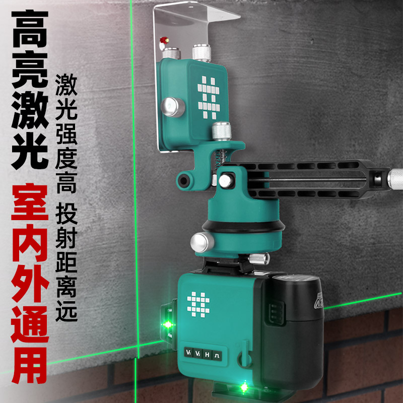 j8水平仪红外线贴墙水平仪高精度线强光12绿可见贴地仪细线g3