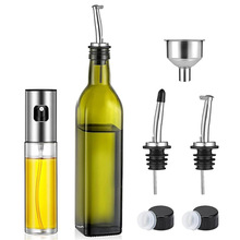 厂家批发绿色玻璃瓶食品橄榄油瓶口圆润光滑500ml带壶嘴配件